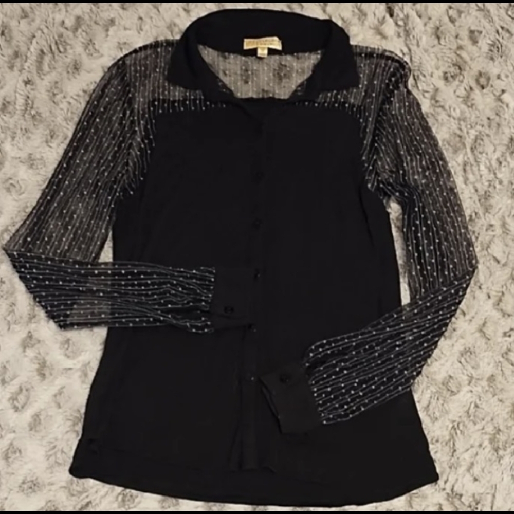Princess Vera Wang Black Shirt with Sheer Sleeves
